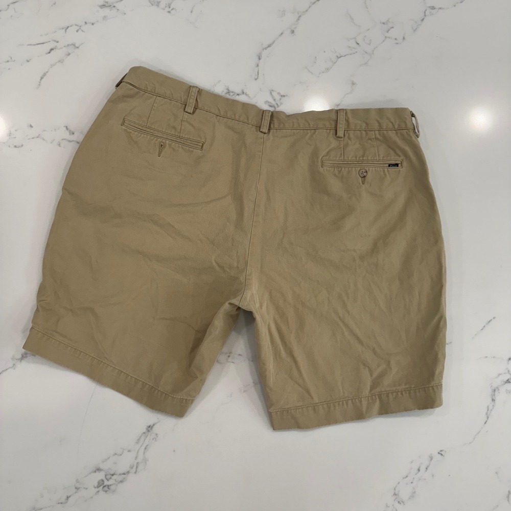 Polo Ralph Lauren Khaki Shorts Classic Fit Mens 40 Preppy Casual Flaw Read